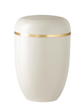 Weiße Urne zur Feuerbestattung in Zwingenberg